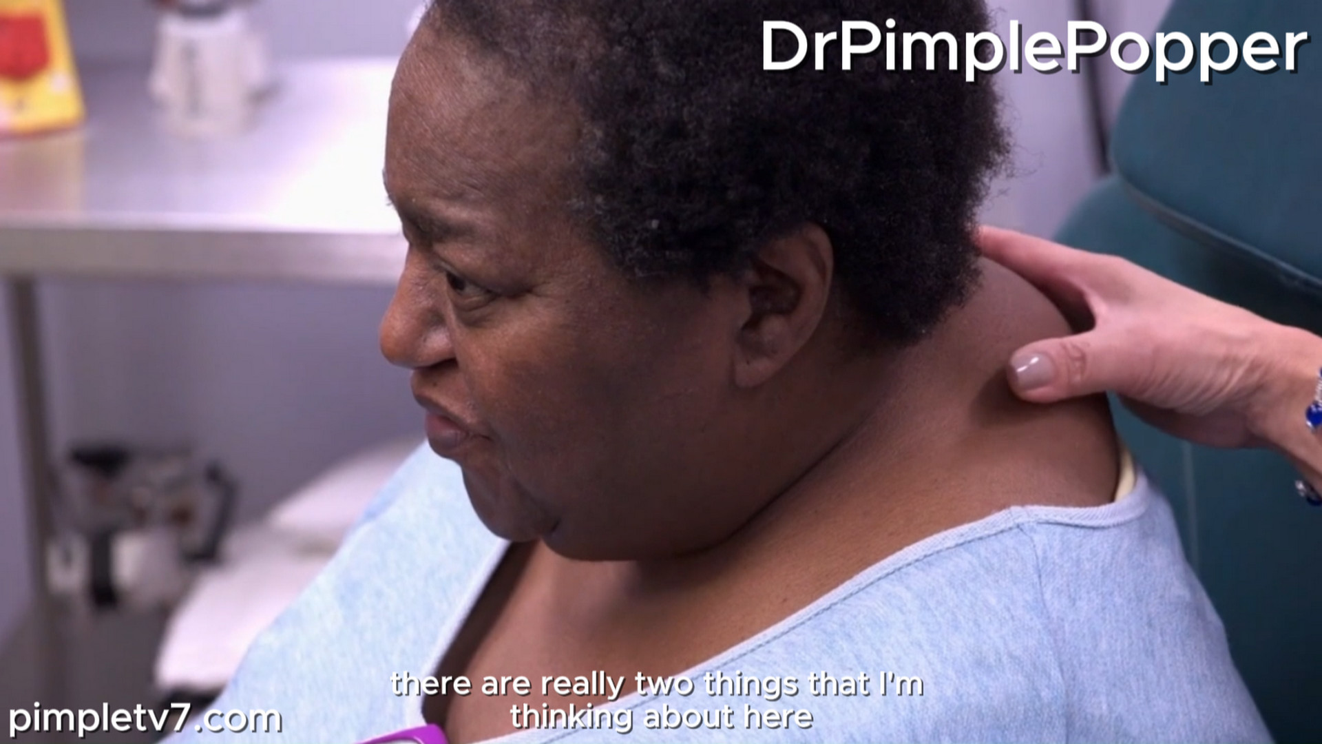 Dr. Sandra Lee helps Belinda, whose lump on her neck causes her to be immobile. Dr. Pimple Popper 061026